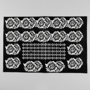 1 Sticker de Henné Noir – Pochoirs Floraux pour Tatouage Temporaire