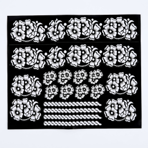 1 Sticker de Henné Noir – Pochoirs Floraux pour Tatouage Temporaire